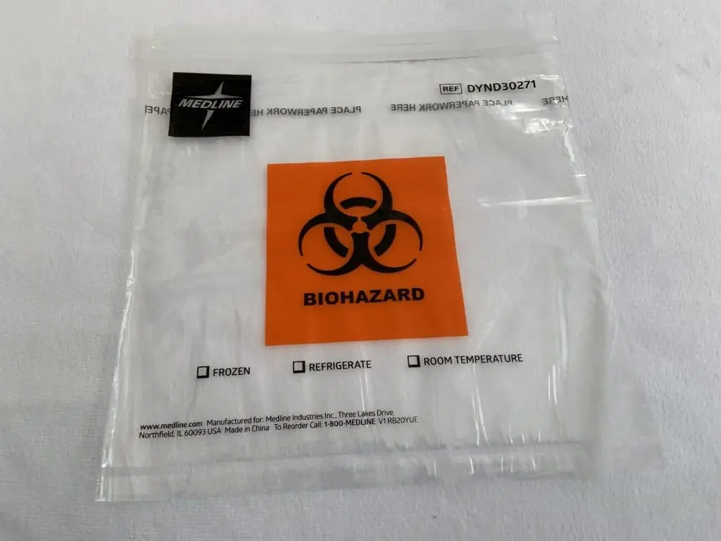 Sac pour le recueil de déchets biomédicaux
